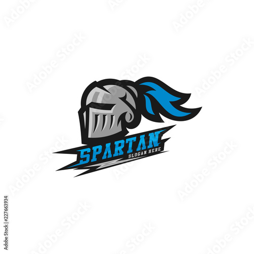 Spartan warrior logo design vector illustration. Warriors sport team logo design.