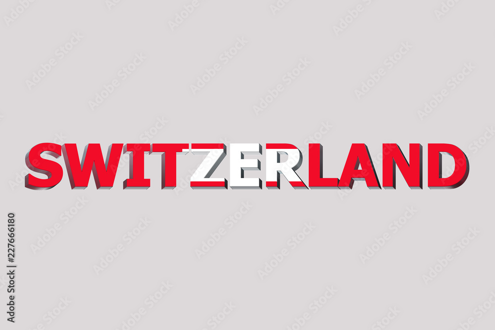 Flag of Switzerland on a text background.