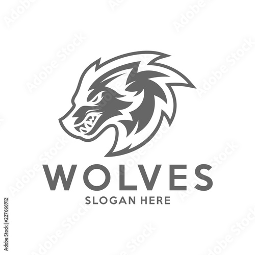 Modern professional Wolf logo for a sport team. Wolf logo vector illustration.