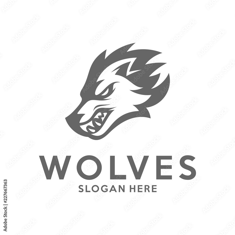 Modern professional Wolf logo for a sport team. Wolf logo vector illustration.