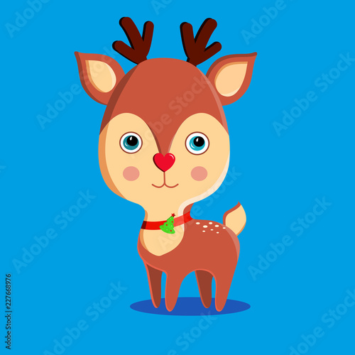 Christmas deer.Reindeer.Rudolph the red-nosed