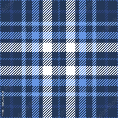 Nautical plaid pattern in navy, blue and white