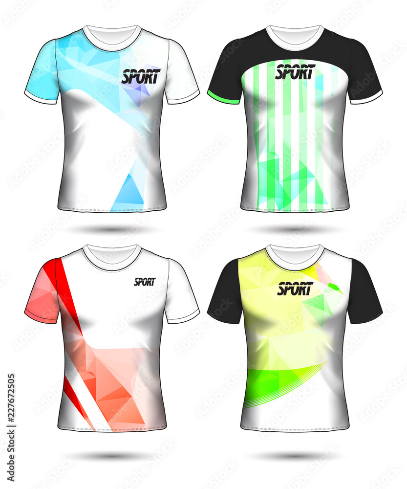 Set of soccer or football jersey template t-shirt style, Design your football club vector illustration Set of soccer or football jersey template t-shirt style, Design your football club vector illustration