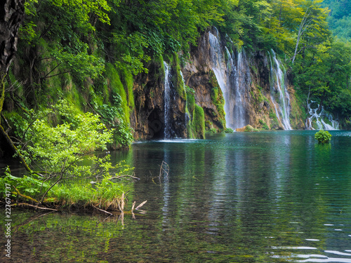 Falling water in the great lake region of Croatia