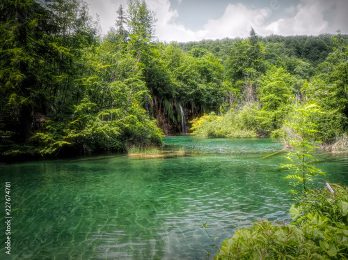 Lake and waterfalls in Croatia
