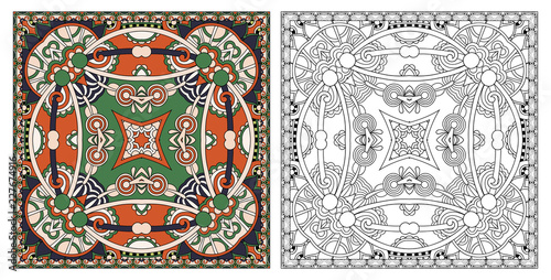 coloring pages, coloring book for adults, authentic carpet desig