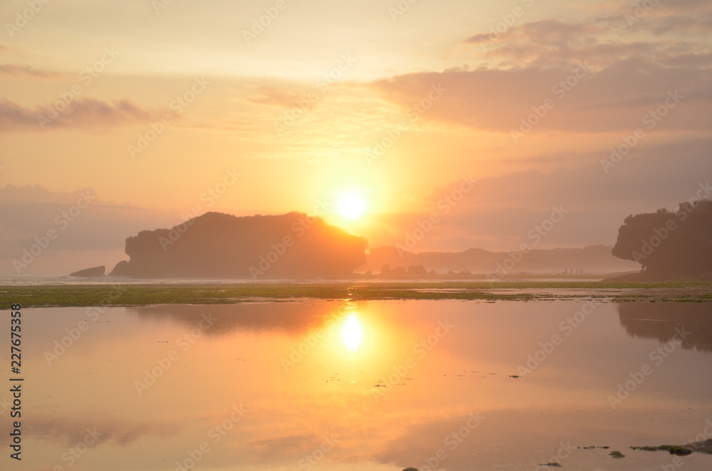 sunset on the lake