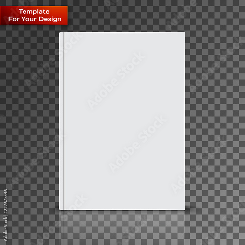 Blank book cover on transparent background