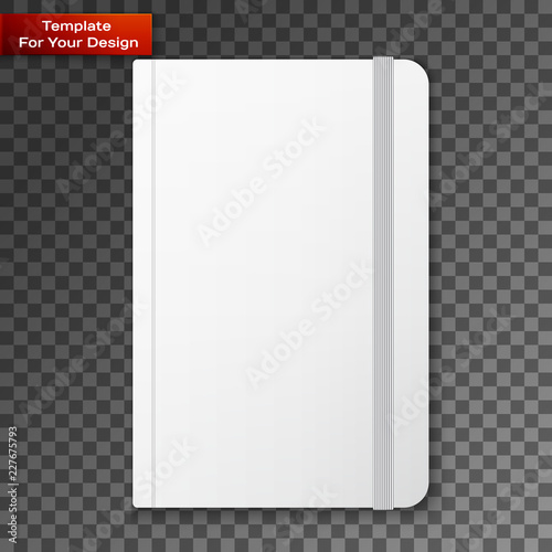 Blank copybook template with elastic band