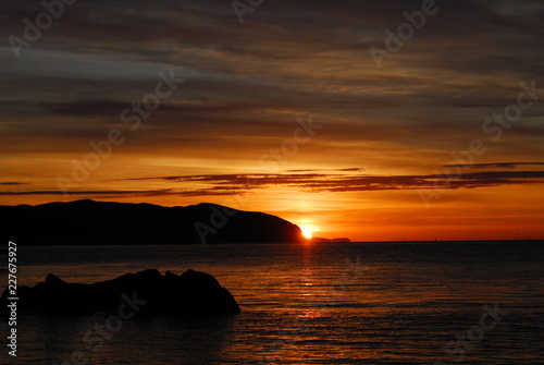 sunset over the sea