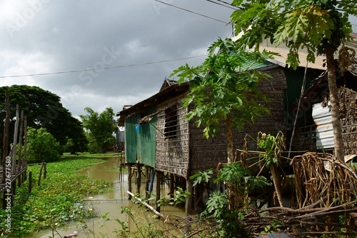 Kampong Tralach; Kingdom of Cambodia - august 21 2018 : picturesque village photo