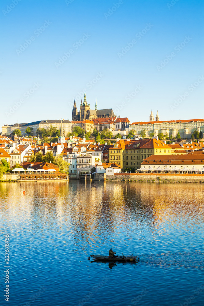 Early morning on the Vltava river, Prague