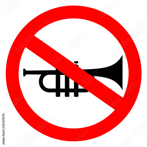 No loud sounds vector sign