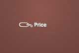 Text Price with light 3D illustration and brown background
