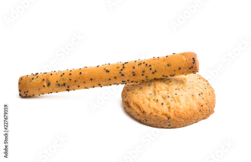sticks with poppy seeds isolated