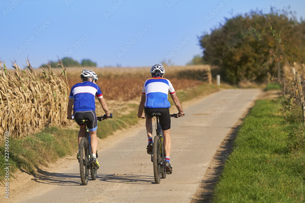 Mountain bikers on the country side