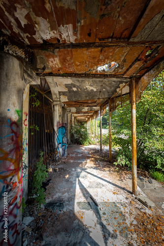 Graffiti and views of the abandoned city of Consonno (Lecco, Italy).