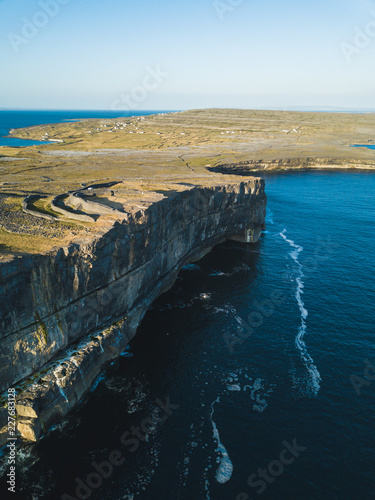 Aerial view of Dun Aonghasa fort of Inishmore on the Aran Islands