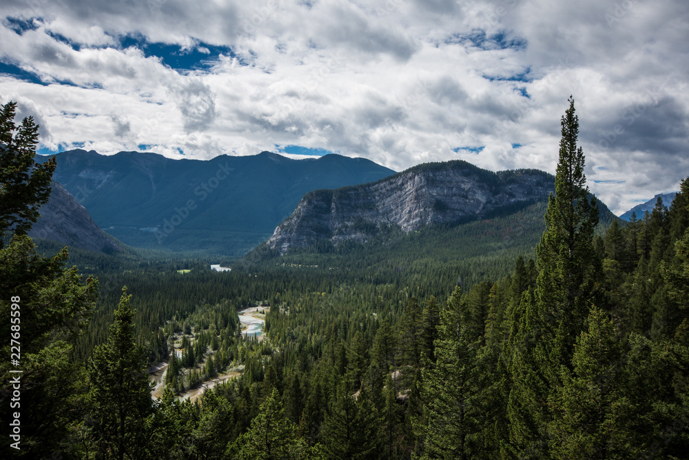 View from Tunnel Mountain of the Canadian Rockies and Banff National Park