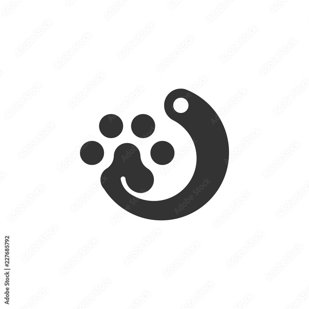 Paw Pet Silhouette Abstract Creative Icon Logo Design Template Element Vector