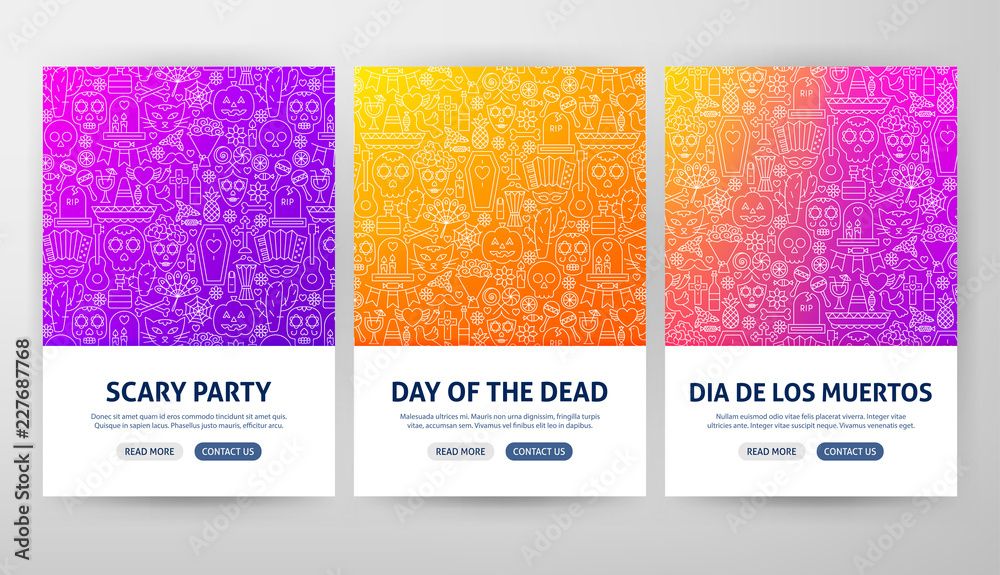 Fototapeta premium Dia De Los Muertos Flyer Concepts