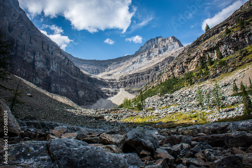 Mountain valley along the Big Beehive trail in the Canadian Rockies in Banff National Park