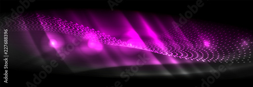 Liquid neon flowing waves, glowing light lines background