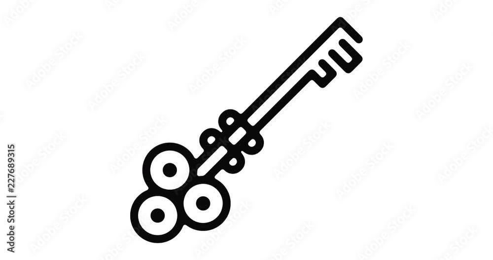 Key line icon motion graphic animation with alpha channel. Key line icon motion graphic animation with alpha channel.