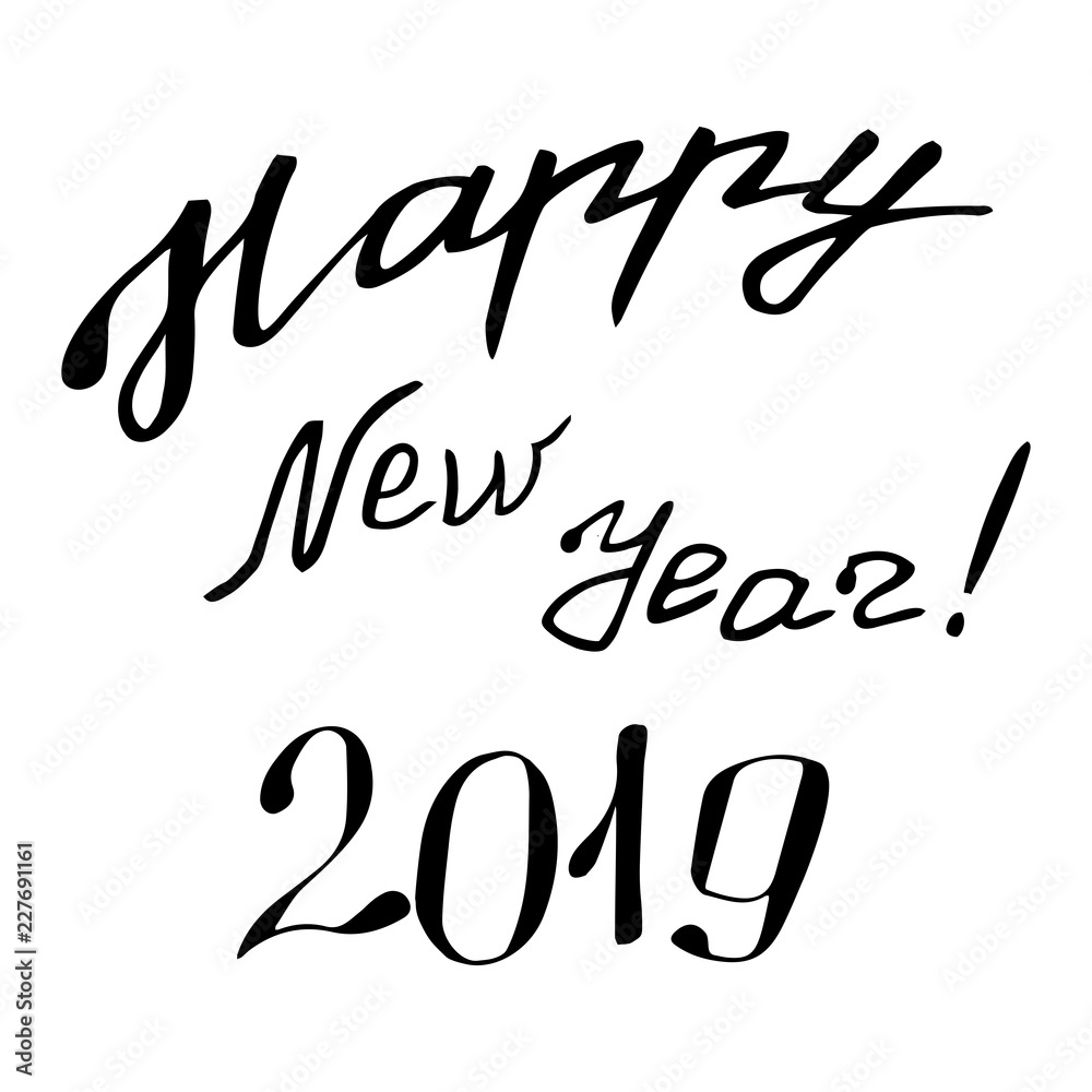 Fototapeta premium 2019 happy new year - a congratulatory inscription.