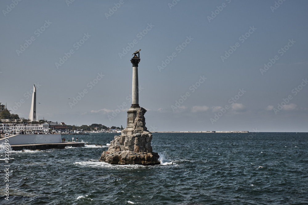 Russia. Crimea. Embankment of Sevastopol. Monument to Scuttled Ships