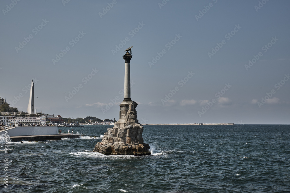 Russia. Crimea. Embankment of Sevastopol. Monument to Scuttled Ships Russia. Crimea. Embankment of Sevastopol. Monument to Scuttled Ships