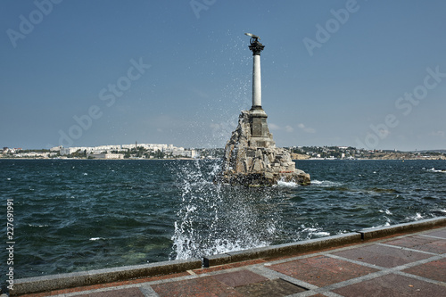 Russia. Crimea. Embankment of Sevastopol. Monument to Scuttled Ships