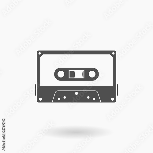 Cassette Tape vector Icon Illustration.