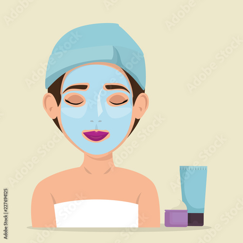 beautiful woman in treatment facial