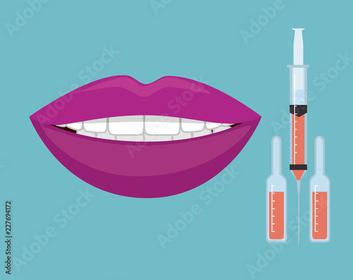 woman lips with botox injections