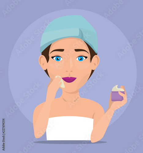 beautiful woman in treatment facial