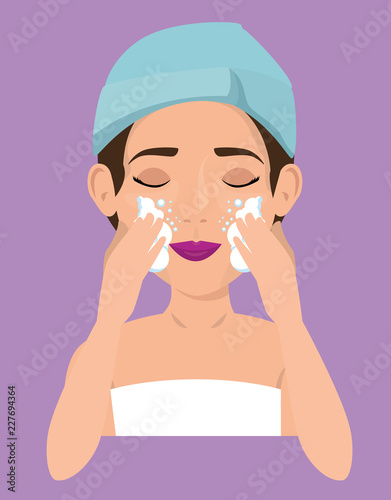 beautiful woman in treatment facial