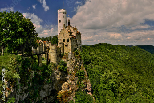 Lichtenstein Castle, located in the Swabian Alb region (Schwäbische Alb) in the immediate vicinity of the Echaz valley