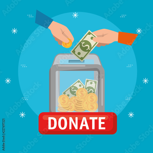 urn with money charity donation