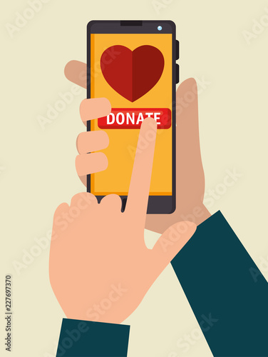 smartphone with charity donation online