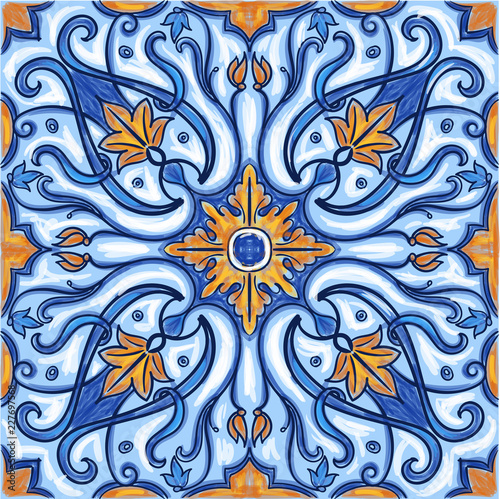 Azulejos Portuguese watercolor
