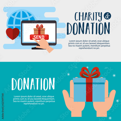 computer with charity donation online