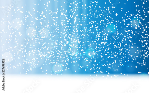 Abstrat Winter Snow Blue Background Vector Illustration