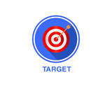Flat icon of target, targeting, seo marketing