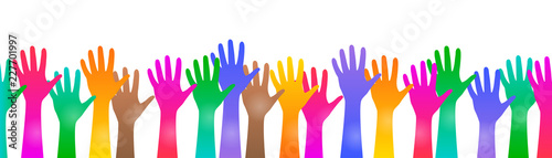 Colored hand crowd - vector