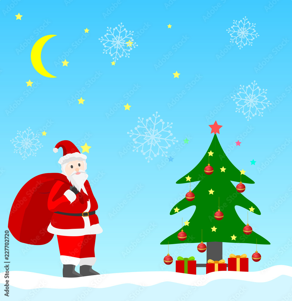christmas holidays Santa  Vector Illustration