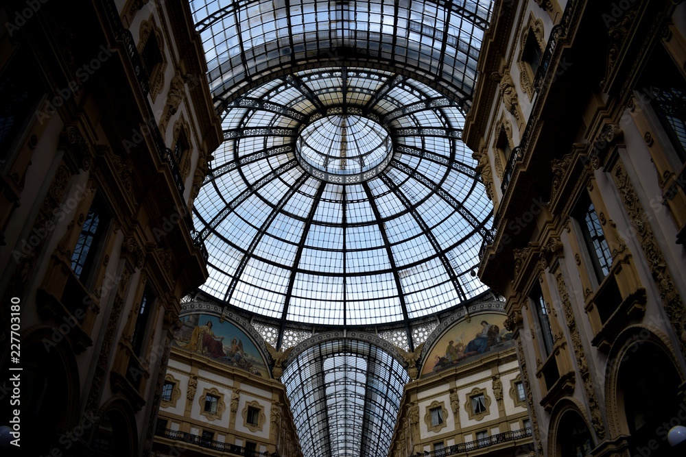dome of the Vittorio Emanuele II gallery in Milan, Italy