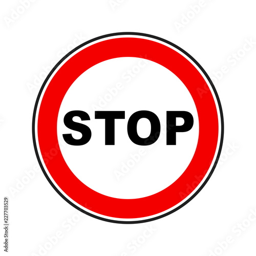 Stop red sign icon - stock vector