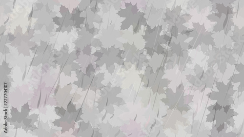 Flying maple leaves, spray of rain. Autumn background. The idea of design of tiles, wallpaper, packaging, textiles, background.