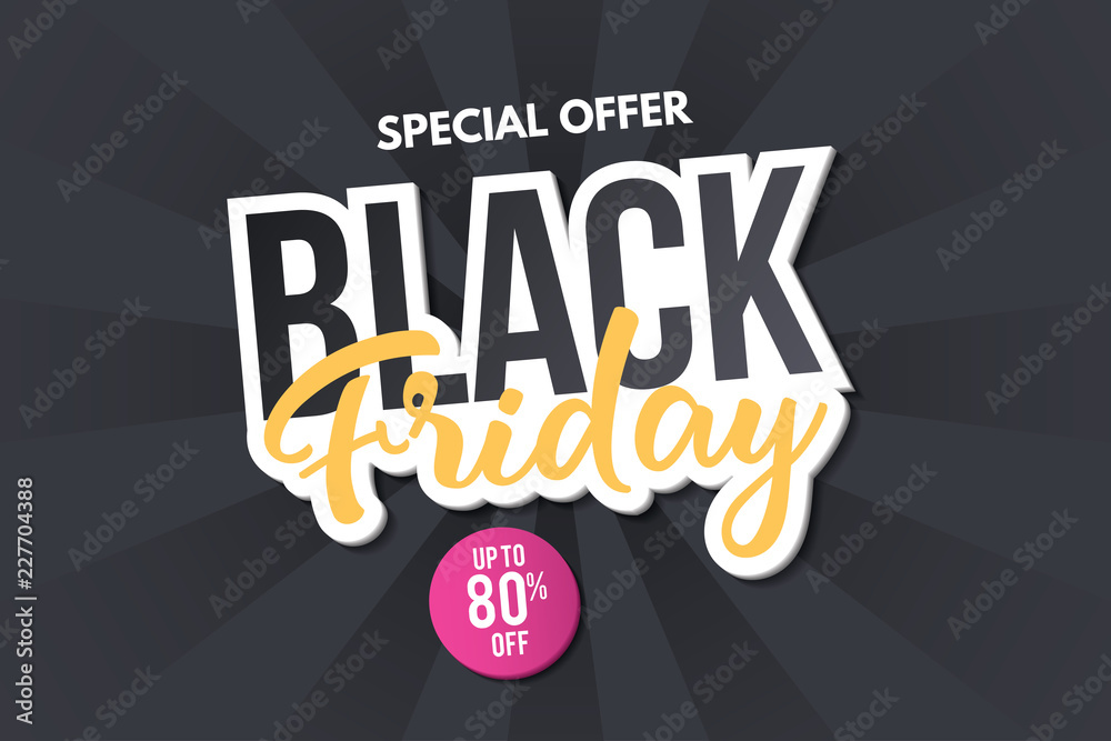 Fototapeta premium Black friday sale banner. Sale banner template design. Abstract banner. Vector illustration
